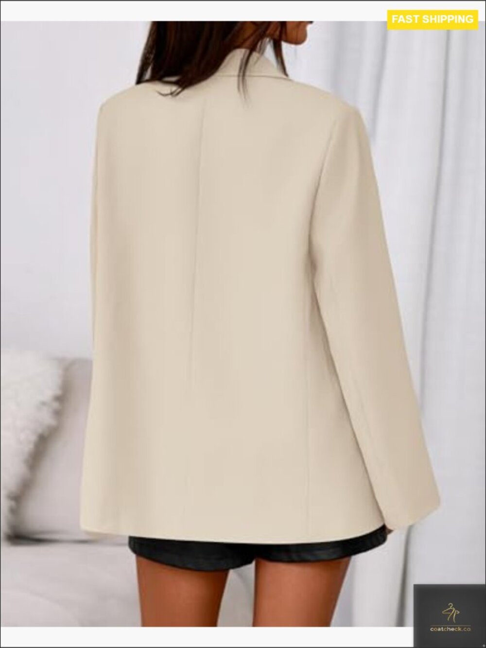 Oversized Blazer Open Front Business Casual Work Office Suit Jacket Classic - Picture 3 of 7